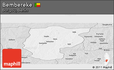 Silver Style Panoramic Map of Bembereke