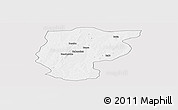 Silver Style Panoramic Map of Bembereke, single color outside