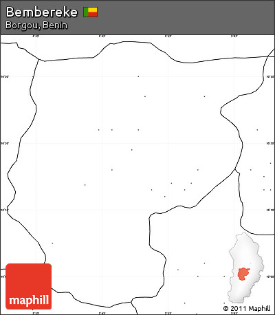 Blank Simple Map of Bembereke, no labels
