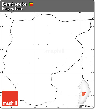 Blank Simple Map of Bembereke, no labels