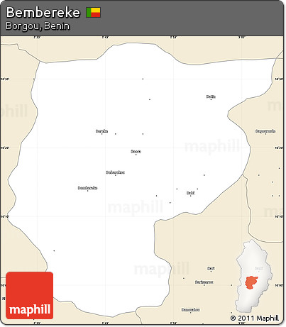 Classic Style Simple Map of Bembereke