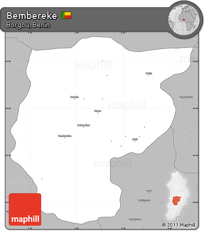 Gray Simple Map of Bembereke