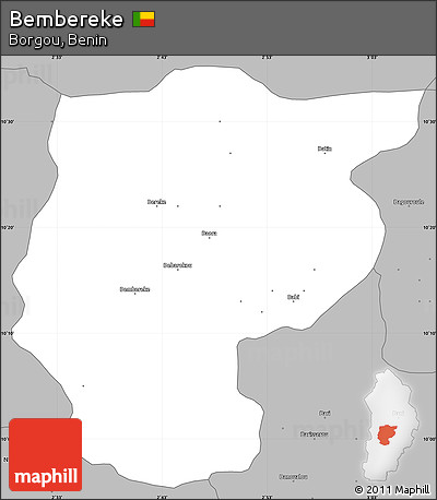 Gray Simple Map of Bembereke