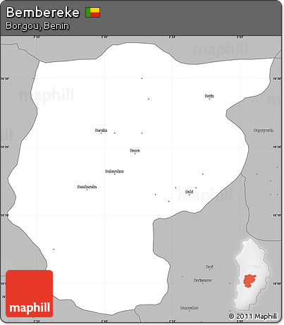 Gray Simple Map of Bembereke