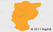 Political Simple Map of Bembereke, single color outside