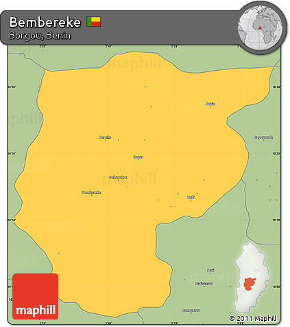 Savanna Style Simple Map of Bembereke