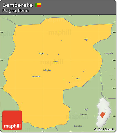 Savanna Style Simple Map of Bembereke