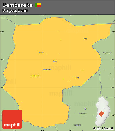 Savanna Style Simple Map of Bembereke