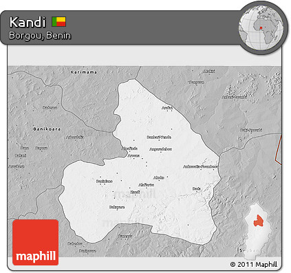 Gray 3D Map of Kandi