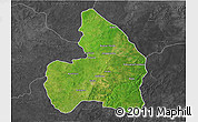 Satellite 3D Map of Kandi, darken, desaturated