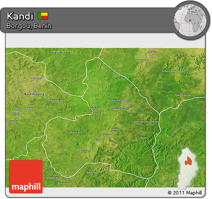 Satellite 3D Map of Kandi