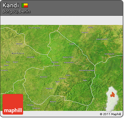 Satellite 3D Map of Kandi