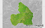 Satellite 3D Map of Kandi, lighten, desaturated