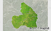 Satellite 3D Map of Kandi, lighten, semi-desaturated