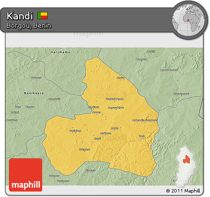 Savanna Style 3D Map of Kandi