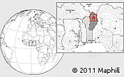 Blank Location Map of Kandi, highlighted country, highlighted parent region, within the entire country