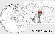 Blank Location Map of Kandi, highlighted country, highlighted parent region