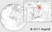 Blank Location Map of Kandi, highlighted parent region, within the entire country