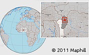 Gray Location Map of Kandi, highlighted country, highlighted parent region