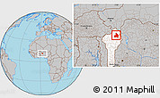Gray Location Map of Kandi, highlighted country