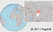 Gray Location Map of Kandi, highlighted parent region