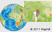 Physical Location Map of Kandi, highlighted country, highlighted parent region