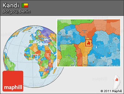 Political Location Map of Kandi