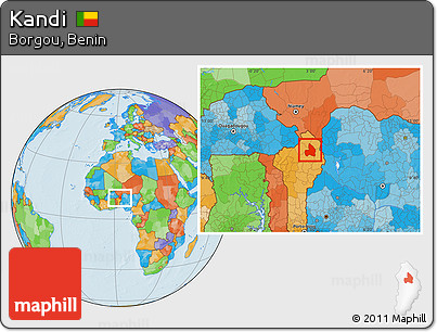 Political Location Map of Kandi