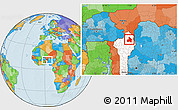 Political Location Map of Kandi, highlighted country