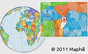 Political Location Map of Kandi, highlighted parent region