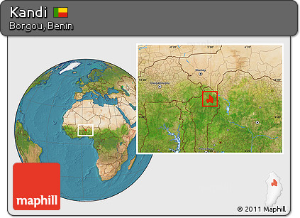 Satellite Location Map of Kandi