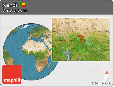 Satellite Location Map of Kandi