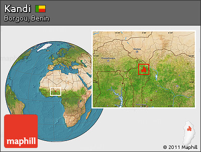 Satellite Location Map of Kandi
