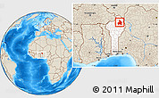 Shaded Relief Location Map of Kandi, highlighted country, within the entire country