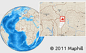 Shaded Relief Location Map of Kandi, highlighted parent region