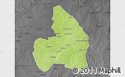 Physical Map of Kandi, darken, desaturated
