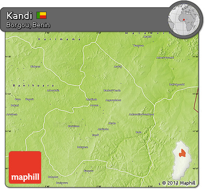 Physical Map of Kandi
