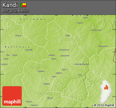 Physical Map of Kandi