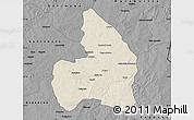 Shaded Relief Map of Kandi, darken, desaturated