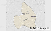 Shaded Relief Map of Kandi, lighten, desaturated