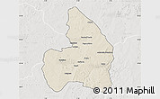Shaded Relief Map of Kandi, lighten, semi-desaturated