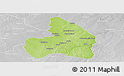 Physical Panoramic Map of Kandi, lighten, desaturated