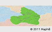 Political Panoramic Map of Kandi, lighten