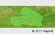 Political Panoramic Map of Kandi, satellite outside