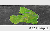 Satellite Panoramic Map of Kandi, darken, desaturated
