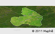 Satellite Panoramic Map of Kandi, darken
