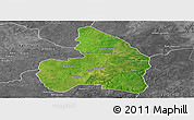 Satellite Panoramic Map of Kandi, desaturated