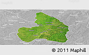 Satellite Panoramic Map of Kandi, lighten, desaturated
