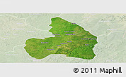 Satellite Panoramic Map of Kandi, lighten