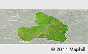 Satellite Panoramic Map of Kandi, lighten, semi-desaturated